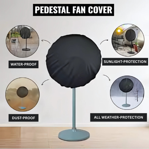 Pedestal Fan Cover Waterproof Premium Parachute Fabric Dust & Weather Protection Top Cover