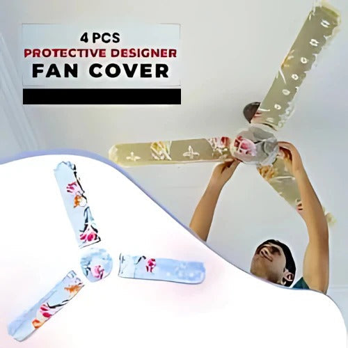 Fan Cover Waterproof & Dustproof (4 Pieces Cover - 3 Blades + 1 Motor Cover)